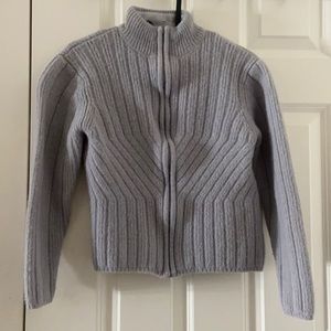 Cute grey wool zip up sweater
